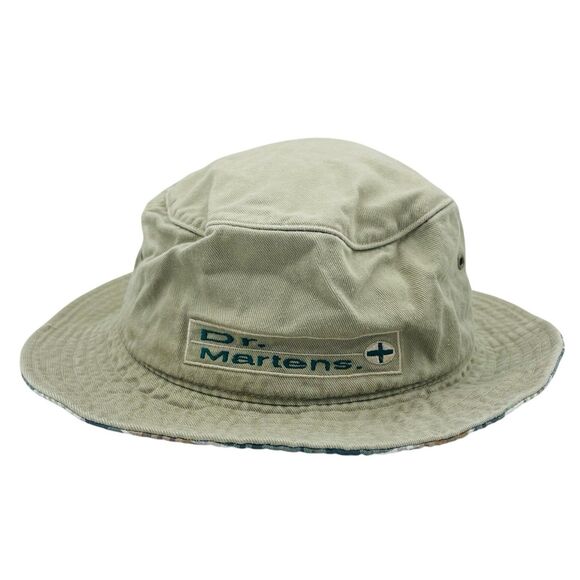 Dr. Martens Vintage 90s Khaki Plaid Emboirdered Bucket Hat Size Large/ XL - Picture 1 of 6